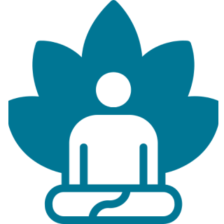 Meditation icon with lotus background